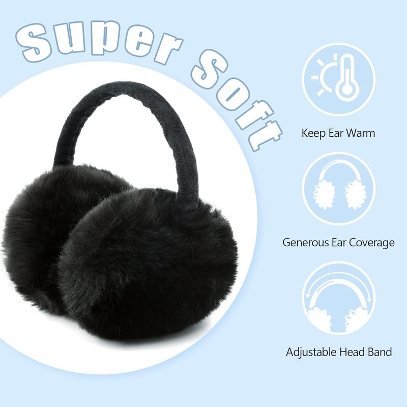 FSTEOE Winter Ear Muffs Women Warm Earmuff Girls Ear Warmers Soft Plush Outdoor Adjustable Ear Cover - Image 4